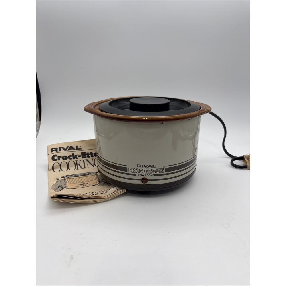 Vintage Rival Crock-Ette 1 Quart Slow Cooker Stoneware Crock Pot 3205 Tested